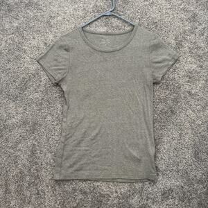 J Crew Shirt Womens Medium Gray Fine Rib Cotton Tee T-Shirt Casual Soft Style